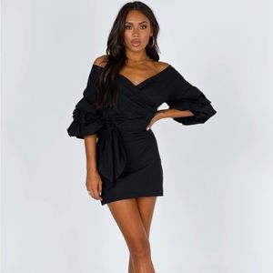 PRINCESS POLLY BLACK CHA CHA MINI DRESS